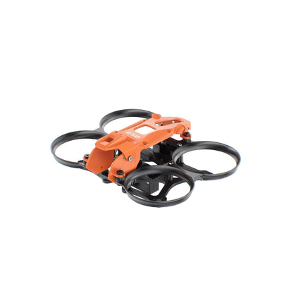 GEPRC GEP-DS16 FPV frame with orange canopy and four ducted prop guards on a compact carbon chassis