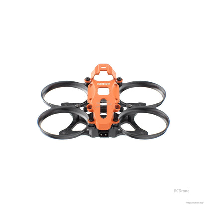 GEPRC GEP-DS16 FPV Frame, GEPRC GEP-DS16 FPV drone frame with orange top plate and four ducted prop guards on a carbon base