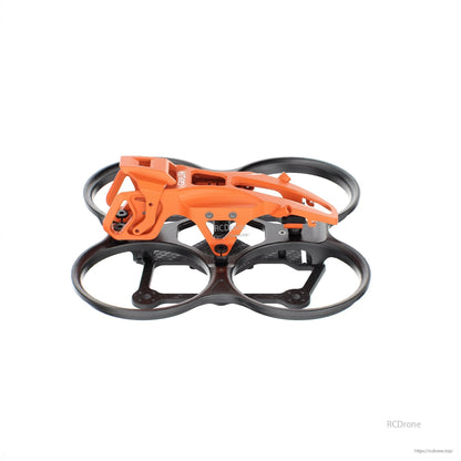 GEPRC GEP-DS22 FPV Frame, GEPRC GEP-DS22 FPV drone frame with ducted prop guards, carbon base plate, and orange canopy
