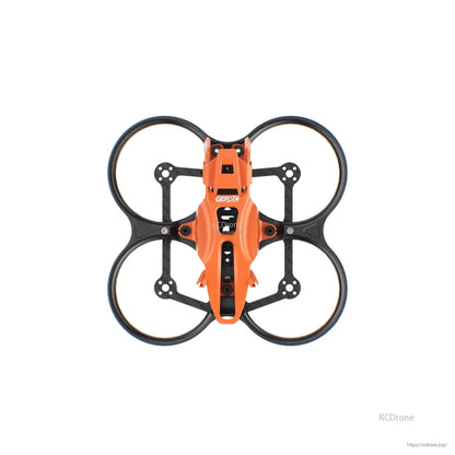 Top view of GEPRC GEP-DS22 FPV frame with orange canopy and four ducted prop guards