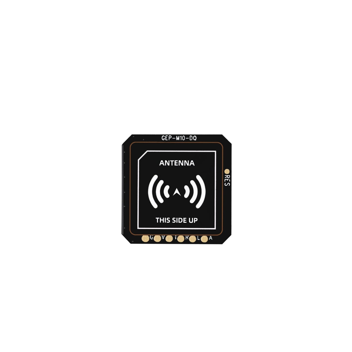 GEPRC GEP-M10 series GPS module antenna board marked “ANTENNA THIS SIDE UP” with edge solder pads