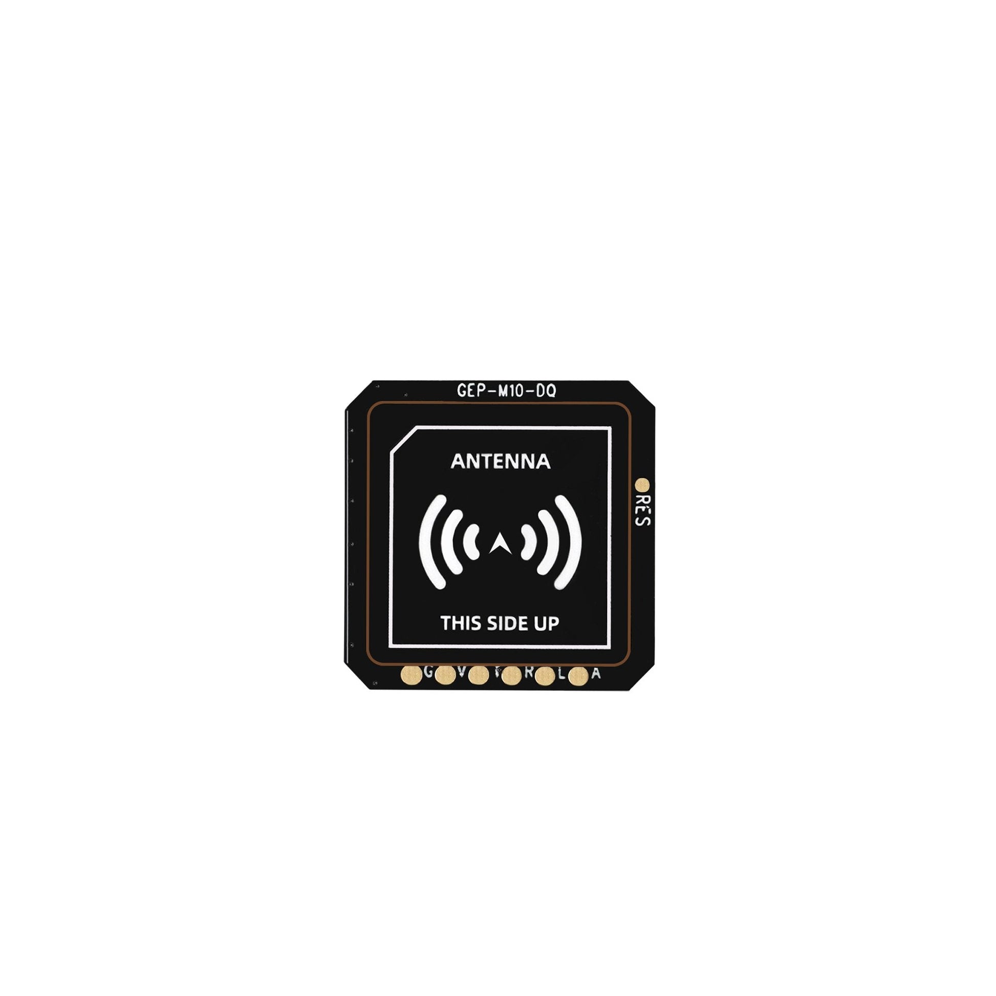 GEPRC GEP-M10 series GPS module antenna board marked “ANTENNA THIS SIDE UP” with edge solder pads
