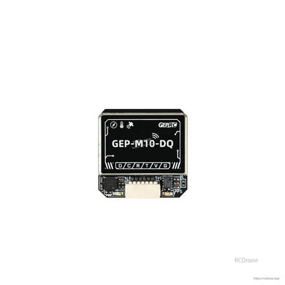 GEPRC GEP-M10 Series GPS, GEPRC GEP-M10-DQ GPS module with bottom plug connector and D/C/R/T/V/G pin labels plus PPS mark