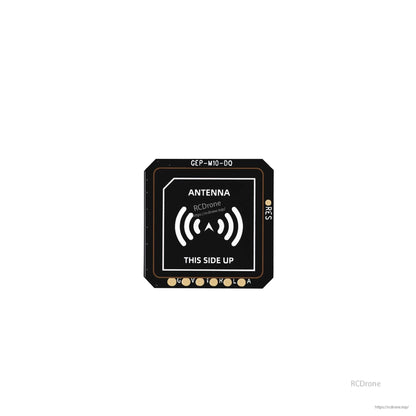 GEPRC GEP-M10 series GPS patch antenna board labeled “THIS SIDE UP” with corner mounting holes