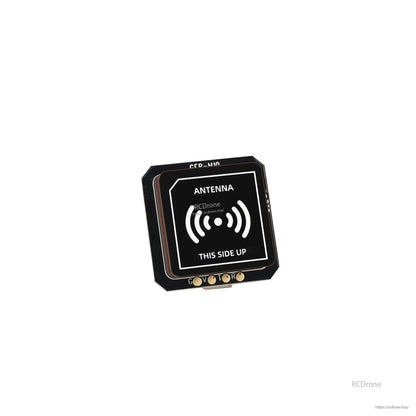GEPRC GEP-M10 series GPS patch antenna module with “THIS SIDE UP” marking and G V T R solder pads