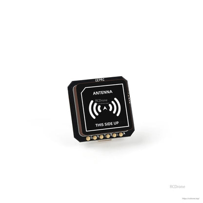 GEPRC GEP-M10 series GPS antenna module with “THIS SIDE UP” orientation label and solder pads