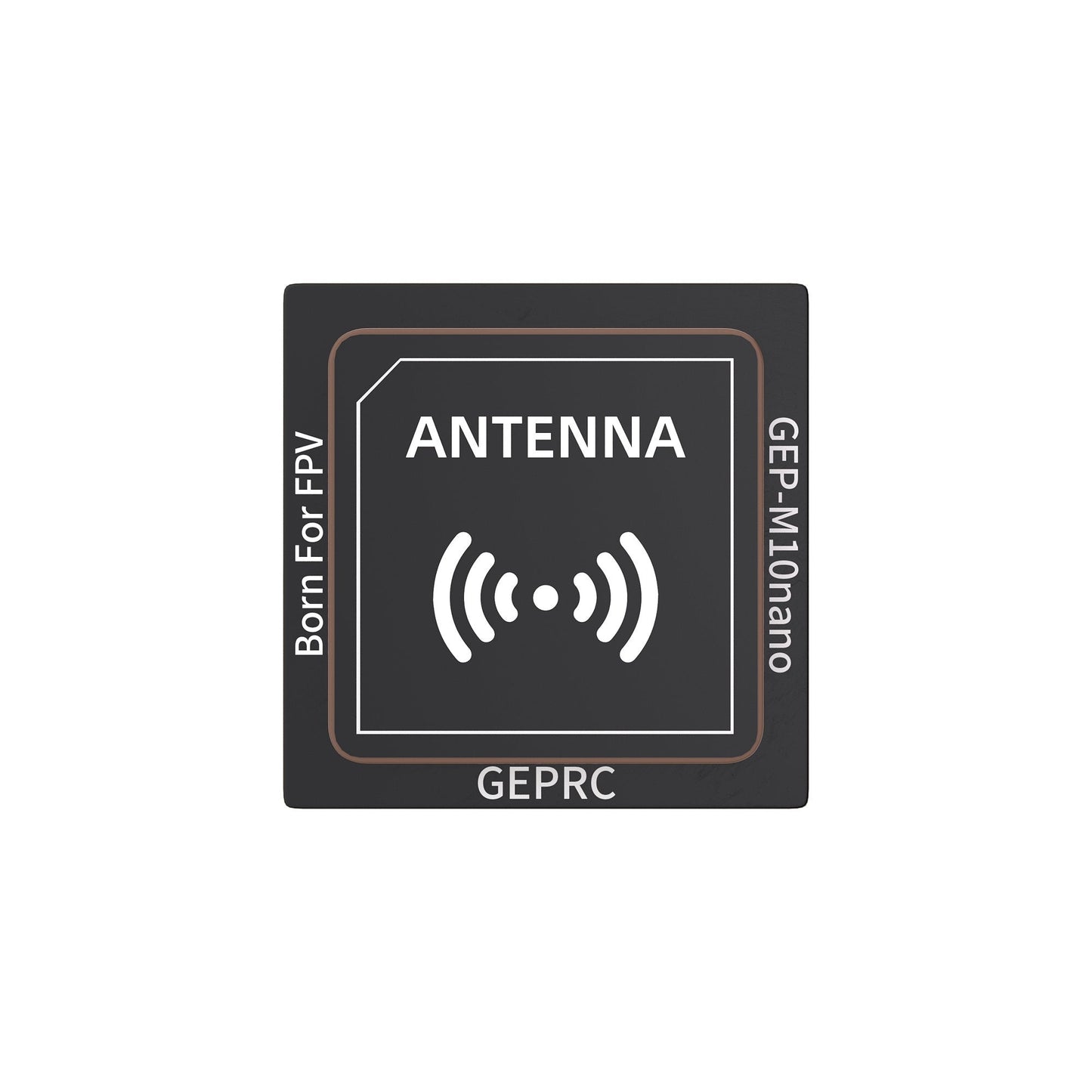 GEPRC GEP-M10 Series GPS, GEPRC GEP-M10nano GPS patch antenna with black ceramic square body and “Born For FPV” labeling