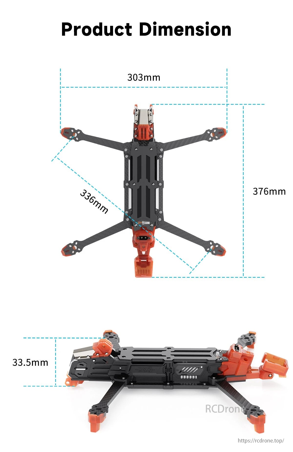 GEPRC GEP-MOZ7 FPV Drone, This frame supports up to 8-inch propellers, providing clear footage, durability, and thermal performance for cinematic and endurance missions.