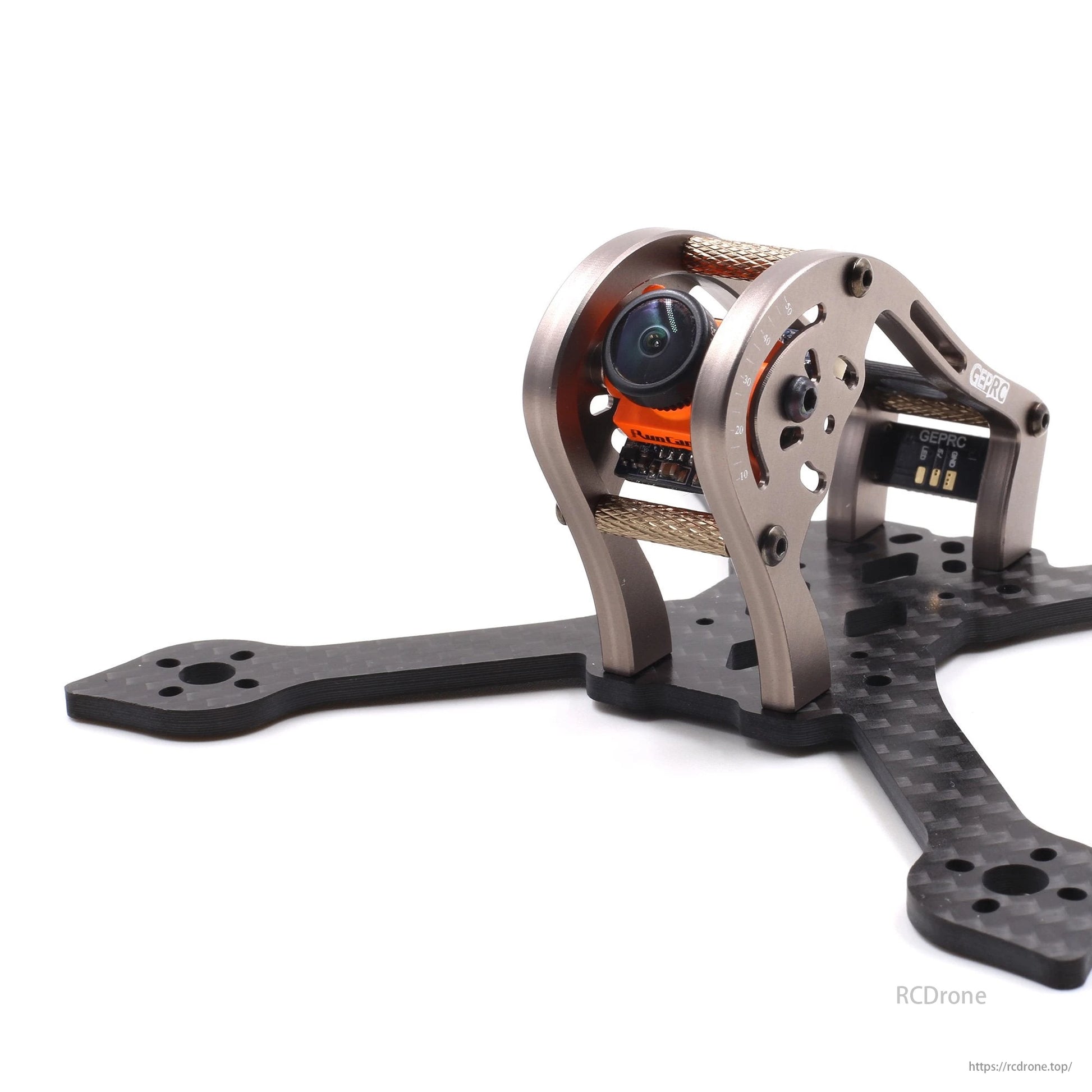 GEPRC GEP-MX3 FPV drone frame features 139mm wheelbase, camera mount, carbon fiber arms, and integrated components for racing.