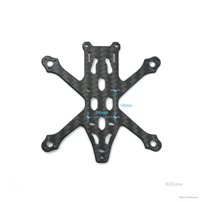 GEPRC GEP-ST16  78mm Wheelbase 1.6 Inch FPV Frame, GEPRC GEP-ST16 FPV frame features 78mm wheelbase, 16mm size, carbon fiber material, and weight-reducing cutouts for enhanced performance.