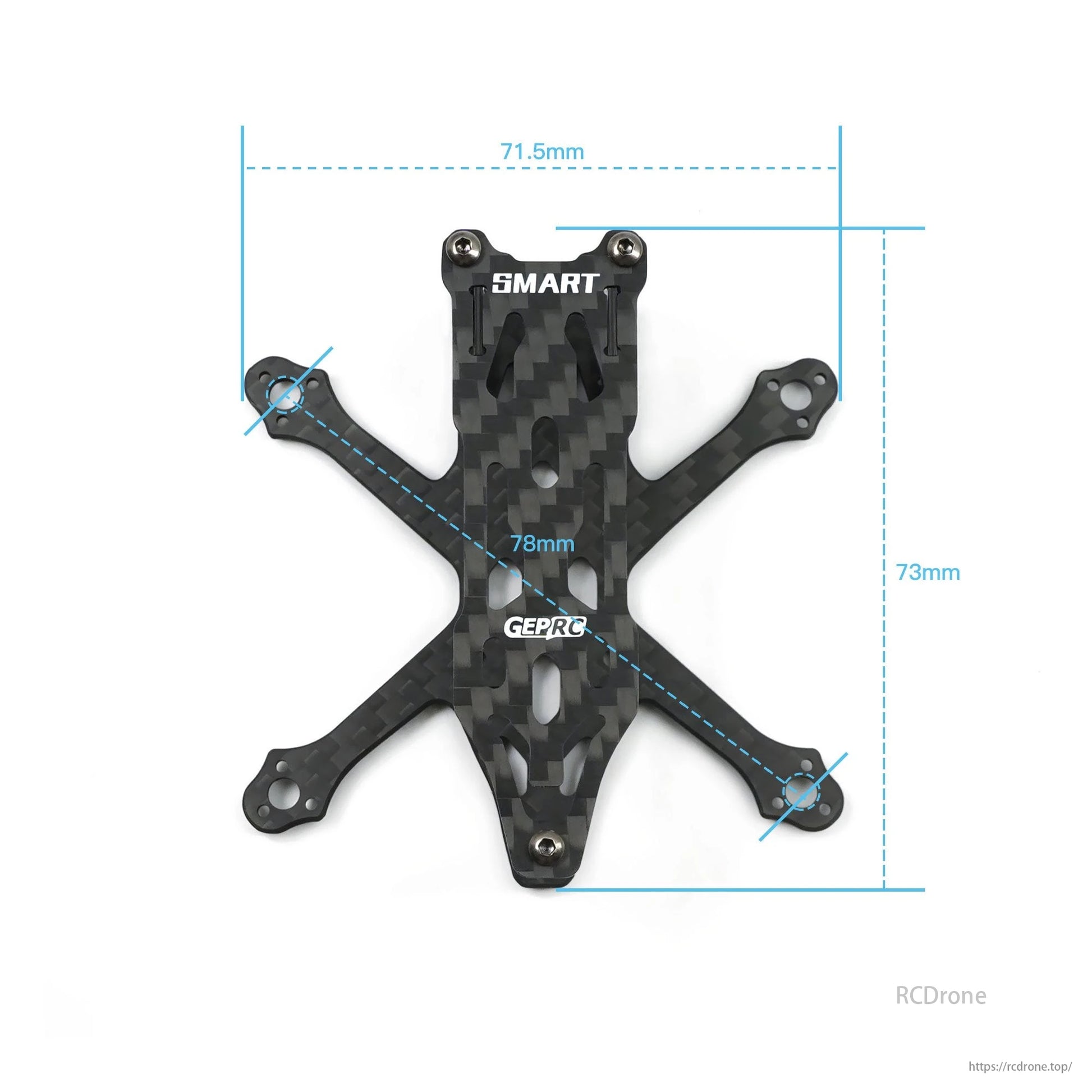 GEPRC GEP-ST16  78mm Wheelbase 1.6 Inch FPV Frame, GEPRC GEP-ST16 FPV frame, 78mm wheelbase, carbon fiber, SMART/GEPRC mounts, designed for 1.6-inch props.