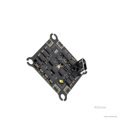 GEPRC GEP-TAKER F411 AIO flight controller board with integrated ESC, USB port, solder pads and mounting holes