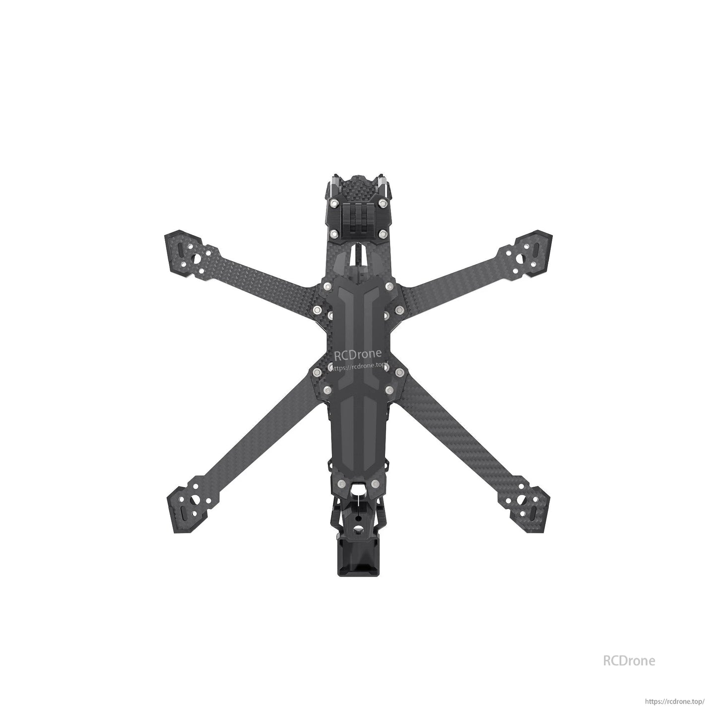 GEPRC GEP-Vapor-D5 FPV Frame, GEPRC GEP-Vapor-D5 FPV drone frame with carbon fiber X arms, central body plate, and front mount hardware