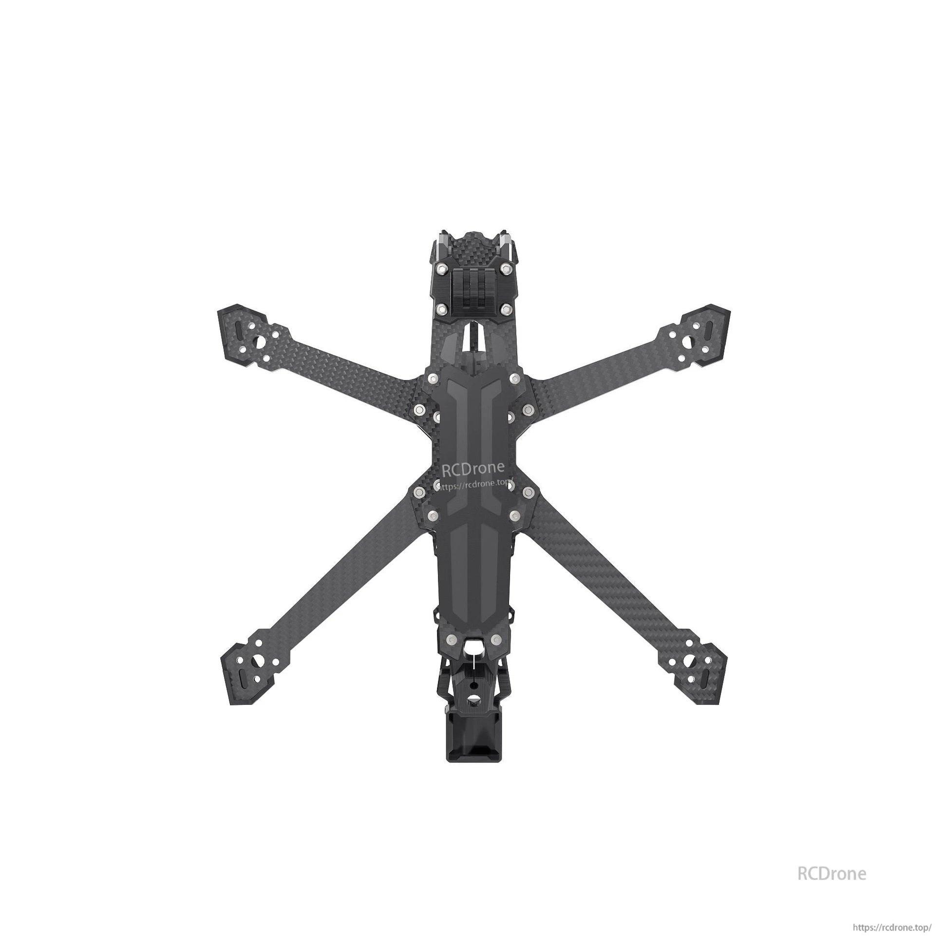 GEPRC GEP-Vapor-D5 FPV Frame, GEPRC GEP-Vapor-D5 FPV drone frame with carbon fiber X arms, central body plate, and front mount hardware