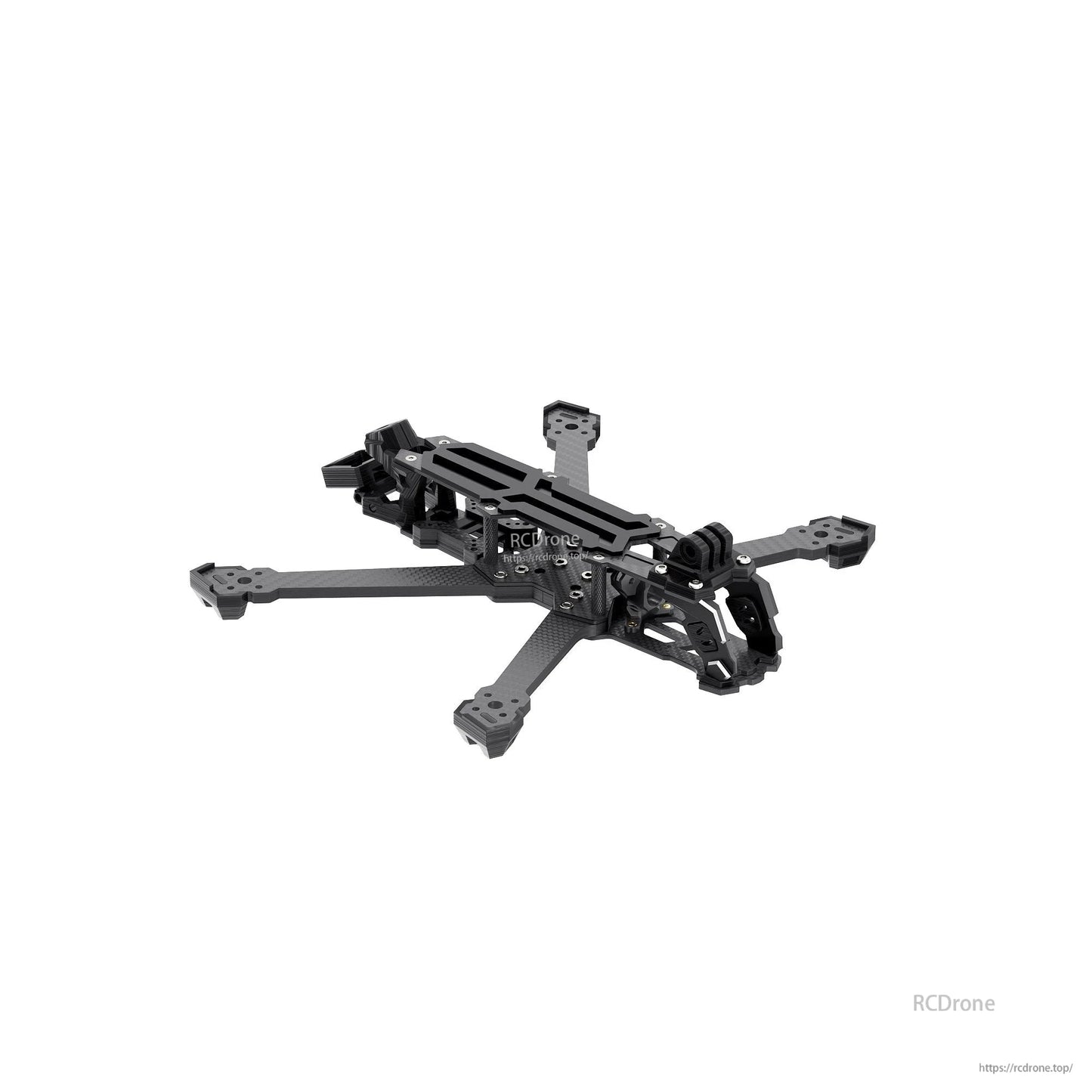 GEPRC GEP-Vapor-D5 FPV Frame, GEPRC GEP-Vapor-D5 FPV drone frame in carbon fiber with X arms, top plate, and front camera mount