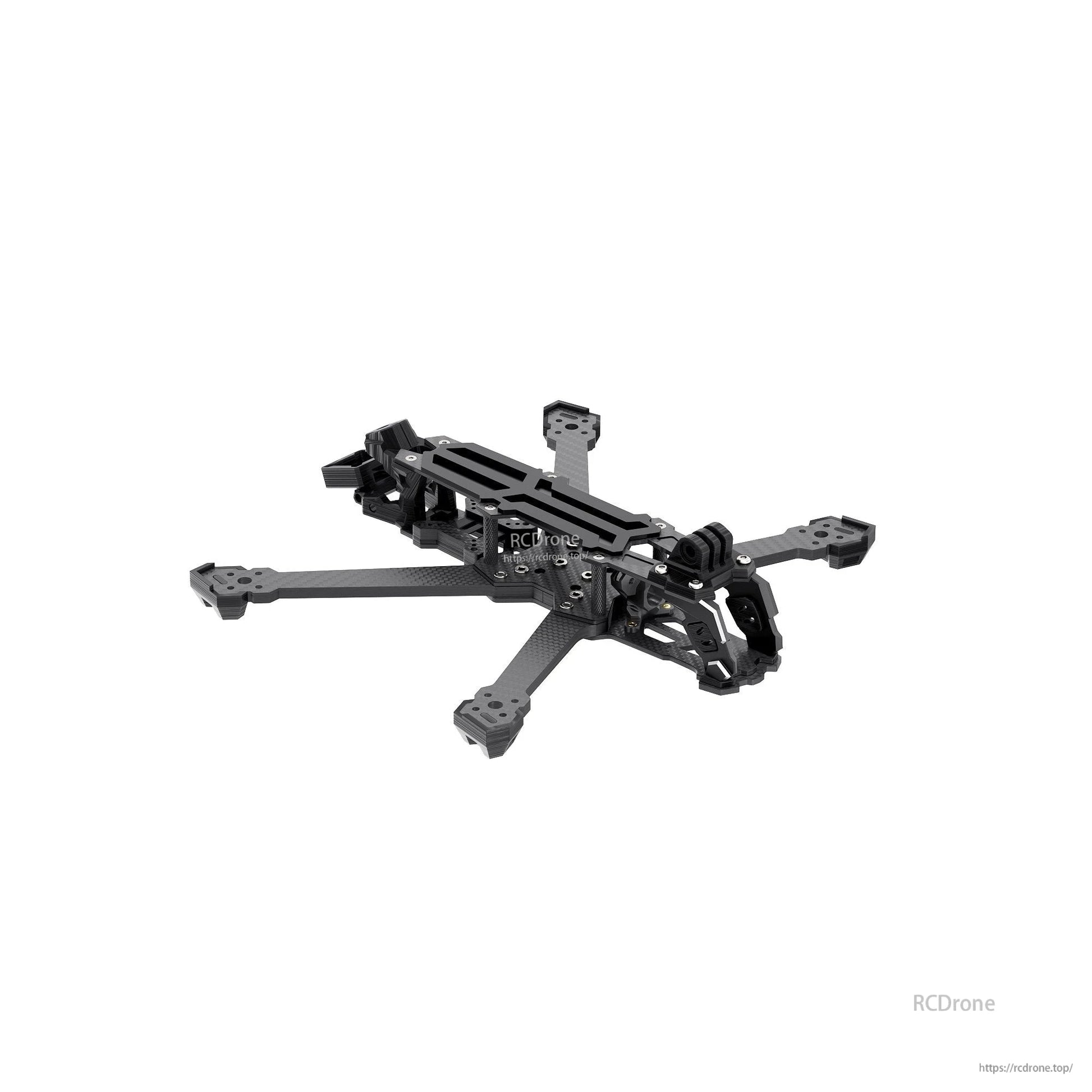 GEPRC GEP-Vapor-D5 FPV Frame, GEPRC GEP-Vapor-D5 FPV drone frame in carbon fiber with X arms, top plate, and front camera mount