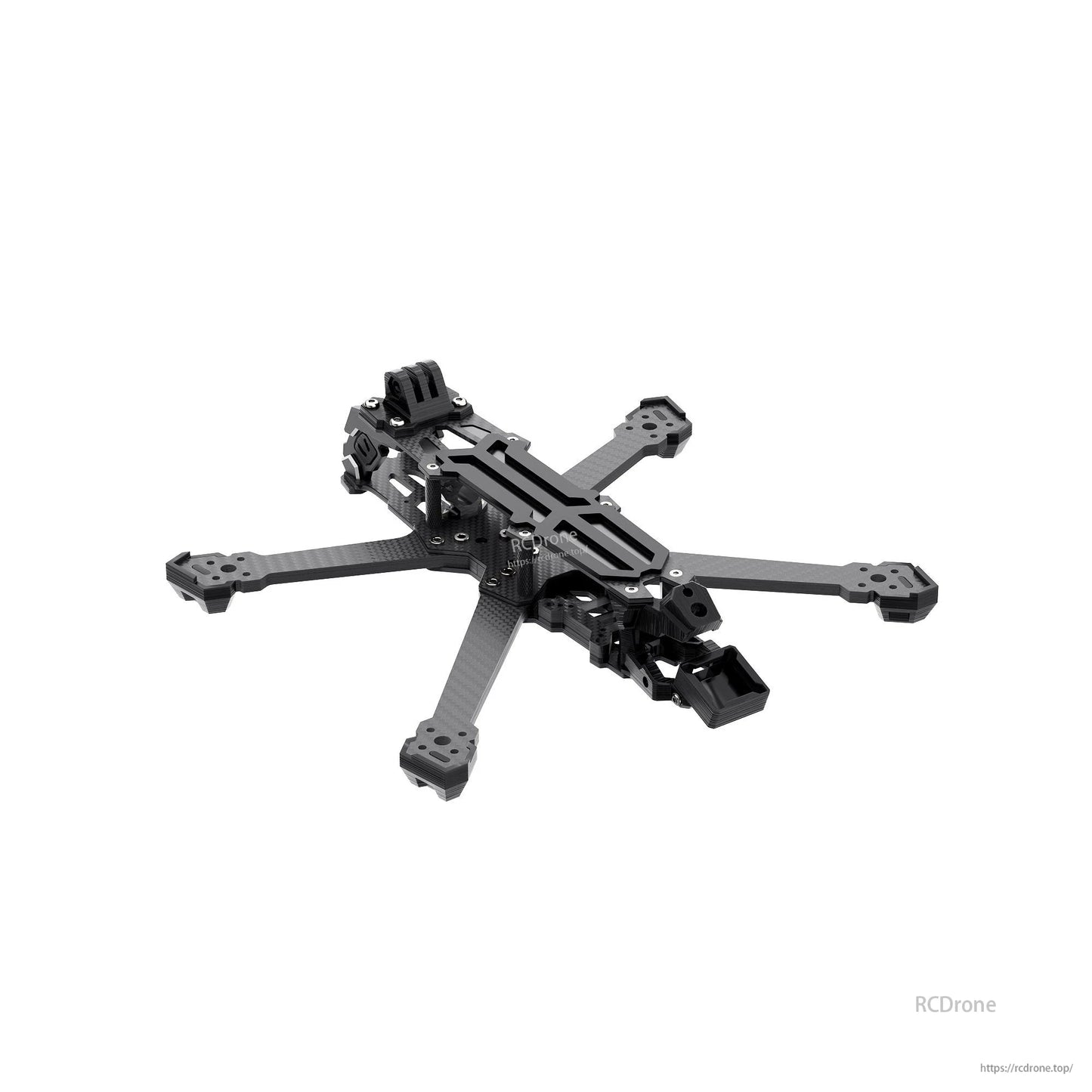 GEPRC GEP-Vapor-D5 FPV Frame, GEPRC GEP-Vapor-D5 carbon fiber FPV quadcopter frame with X arms, top plate, and front camera mount