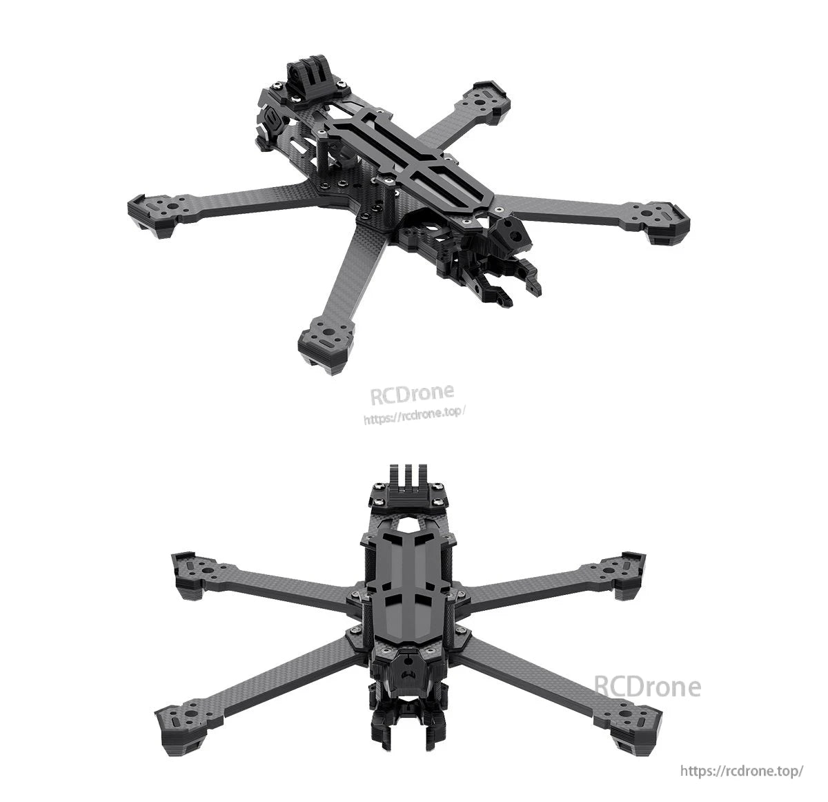 GEPRC GEP-Vapor-D5 FPV Frame, GEPRC GEP-Vapor-D5 carbon fiber FPV quadcopter frame with four arms, top plate and front camera mount
