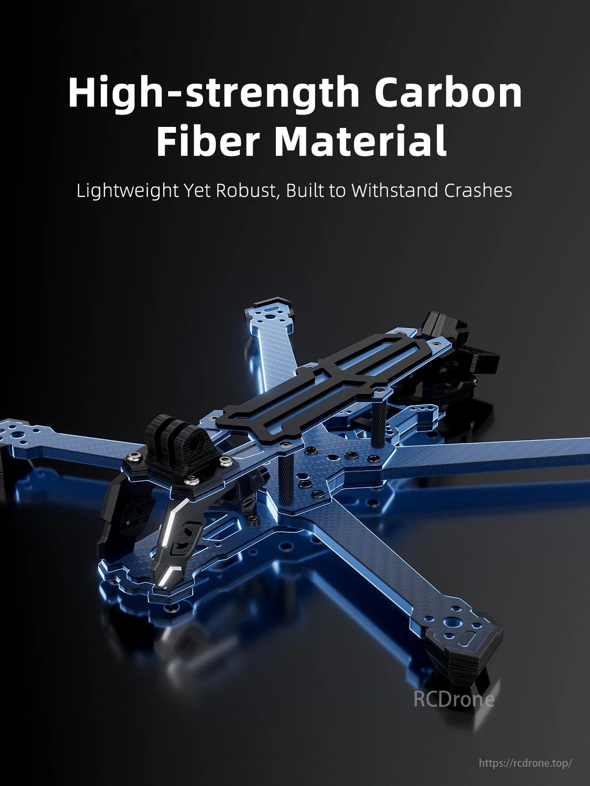 GEP Vapor D6 Drone Frame, GEPRC GEP-Vapor-D6: 275mm wheelbase, 6-inch FPV drone with lightweight, strong carbon fiber and crash-resistant design.