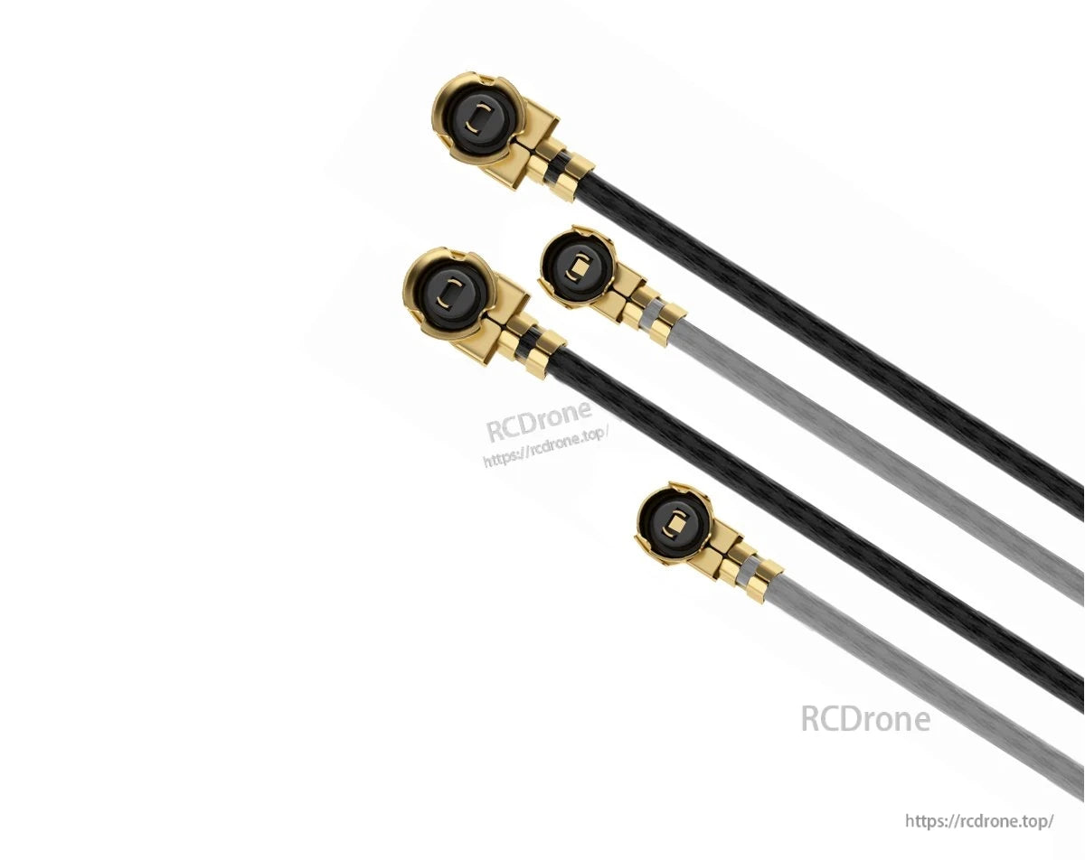 GEPRC IPEX 2.4G antenna pigtail cables with gold IPEX/U.FL connectors and black coax leads