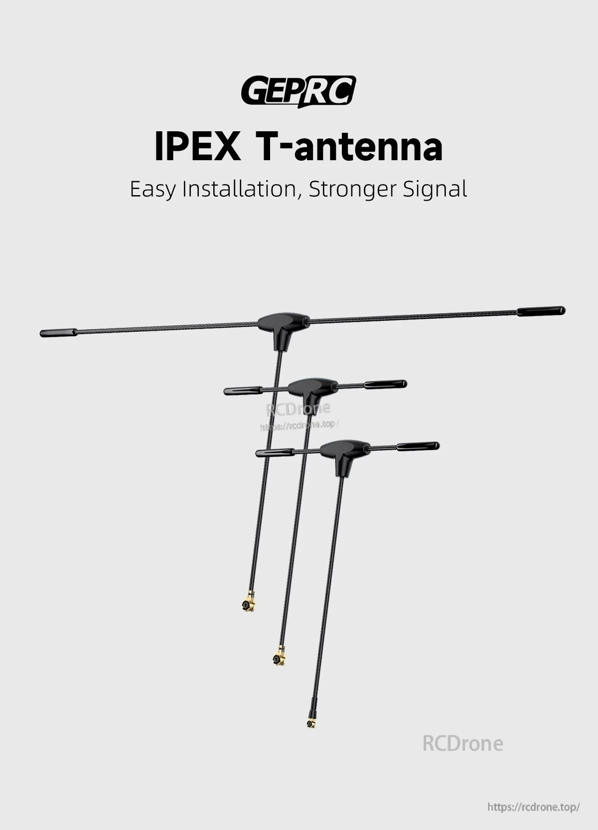 The GEPRC IPEX T-antenna ensures easy installation and stronger signals for better wireless connectivity.