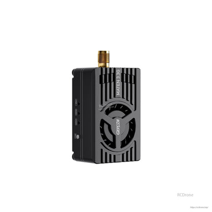 GEPRC MATEN 3.3G 5W VTX, GEPRC MATEN 3.3G FPV video transmitter with SMA antenna connector, cooling fan, and side control buttons
