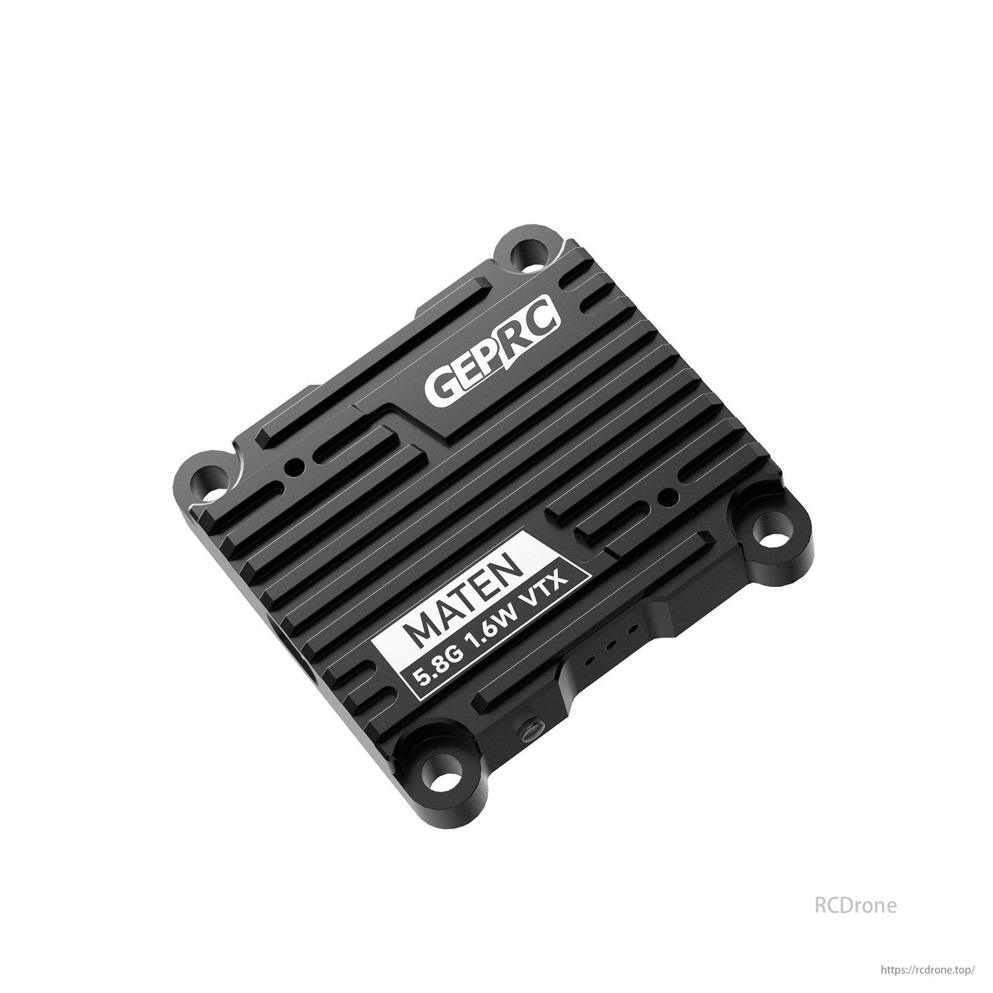 GEPRC MATEN 5.8G 1.6W VTX, GEPRC MATEN 5.8G VTX for FPV drones offers 72 channels, 1600mW power, IRC Tramp compatibility, CNC case, and 7-36V input range.