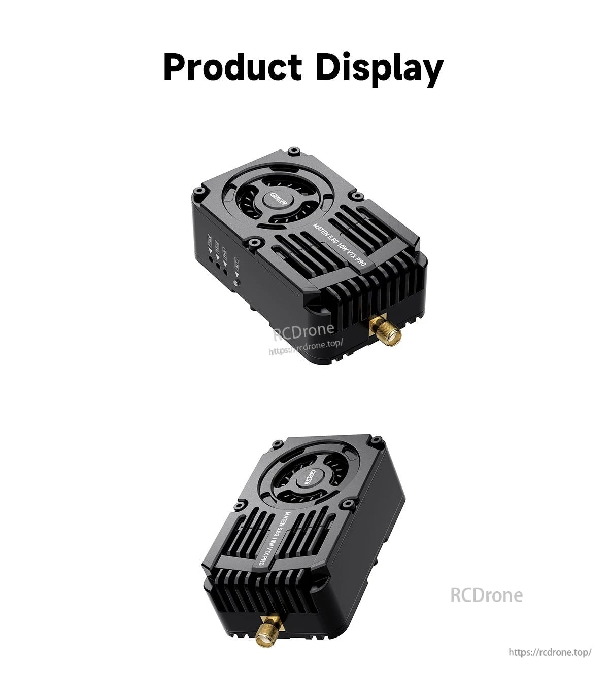 GEPRC MATEN 5.8G 10W VTX, Use constant airflow and a well-ventilated environment to prevent overheating.