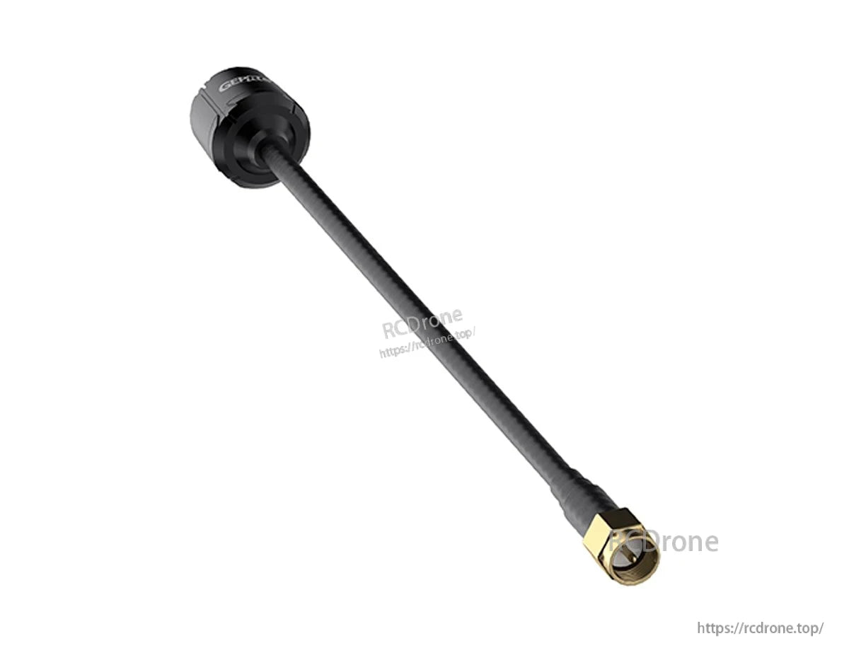 GEPRC Momoda2 4.9G FPV VTX Antenna, GEPRC Momoda2 FPV VTX antenna with black coax cable and SMA connector, compact cylindrical antenna head