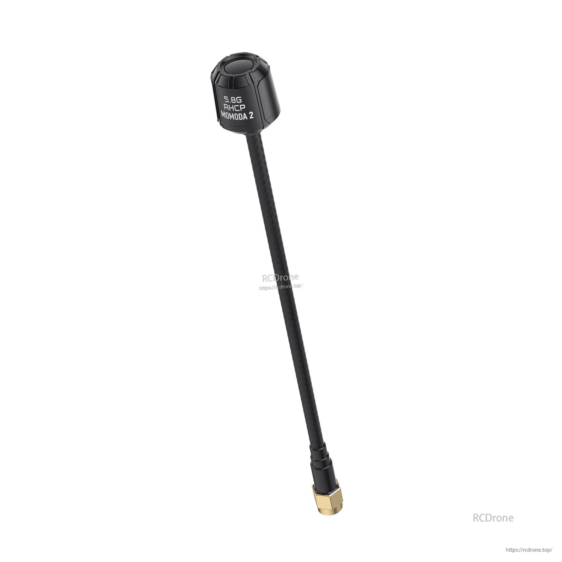 GEPRC Momoda2 5.8G Antenna, GEPRC Momoda2 5.8G RHCP FPV antenna with long coax cable and gold SMA connector, black housing