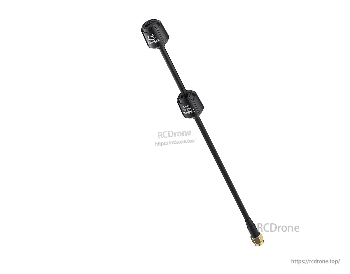GEPRC Momoda2 5.8G DUAL Antenna, GEPRC Momoda2 5.8G RHCP dual FPV antenna with two black antenna heads and gold SMA connector