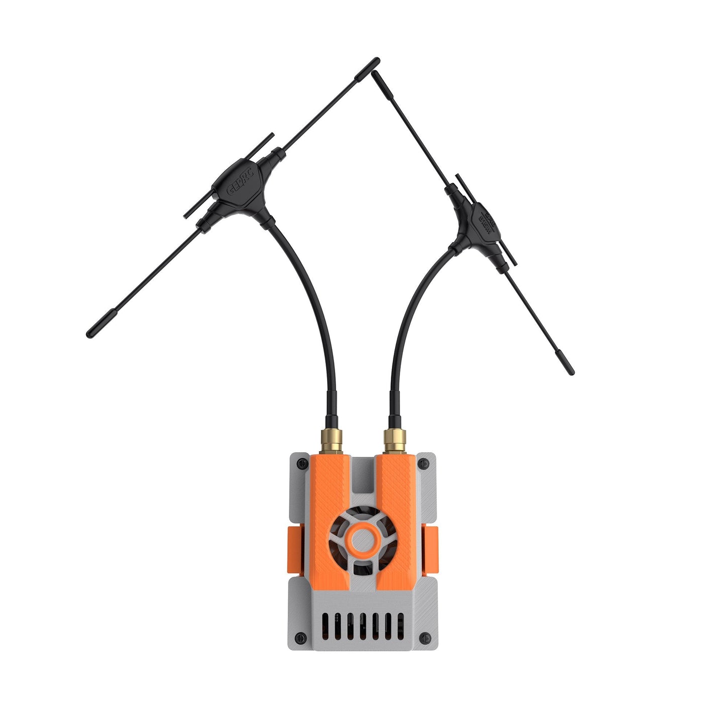 GEPRC RX as TX JR-Bay Modification Kit, GEPRC RX as TX JR-bay modification module with dual antennas and orange housing with cooling fan