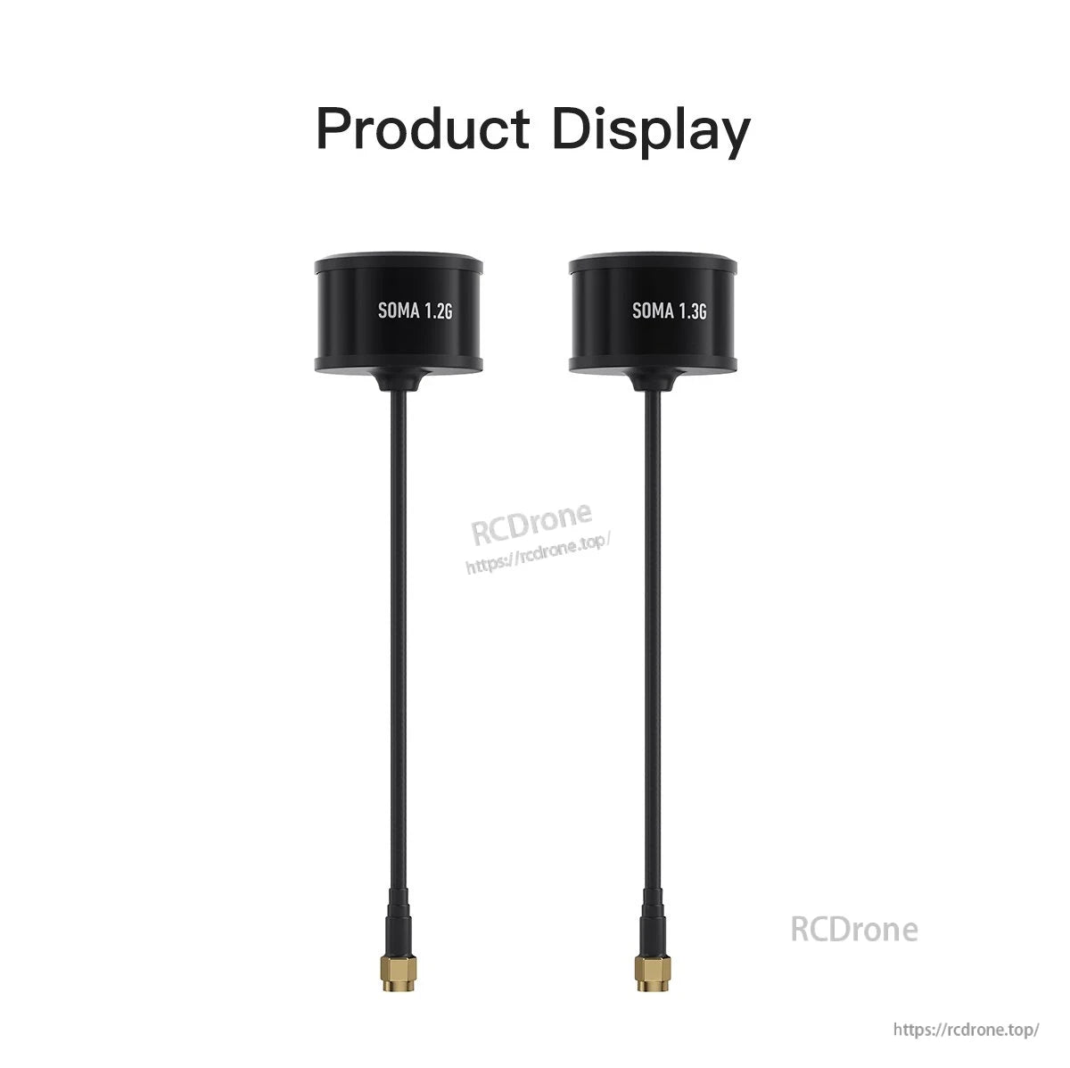 GEPRC SOMA 1.2G/1.3G Antenna, GEPRC SOMA 1.2G and 1.3G black antenna options with long coax cable and gold connector