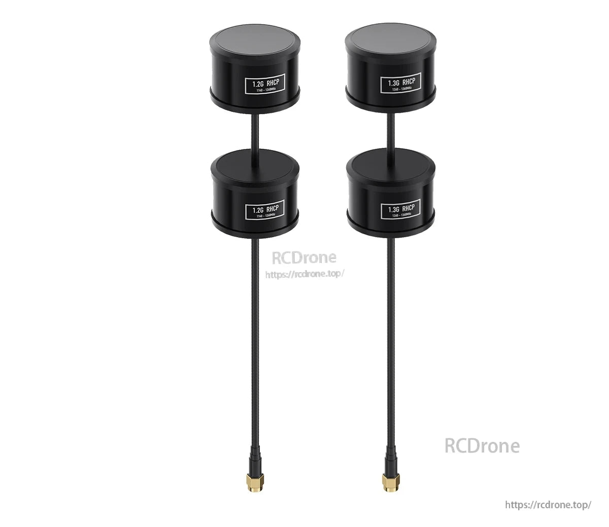 GEPRC SOMA 1.2G/1.3G Dual-Core RHCP SMA Antenna, GEPRC SOMA RHCP SMA antenna with black dual-core housing, long coax lead, and 1.2G/1.3G frequency labels