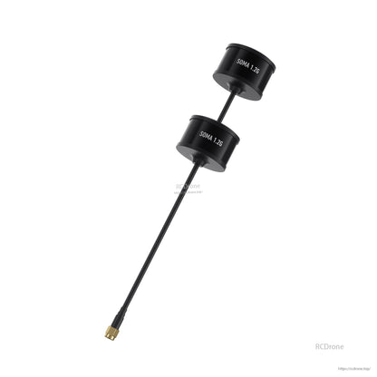 GEPRC SOMA 1.2G/1.3G Dual-Core RHCP SMA Antenna, GEPRC SOMA 1.2G FPV antenna with dual cylindrical housing on a long coax cable and SMA connector
