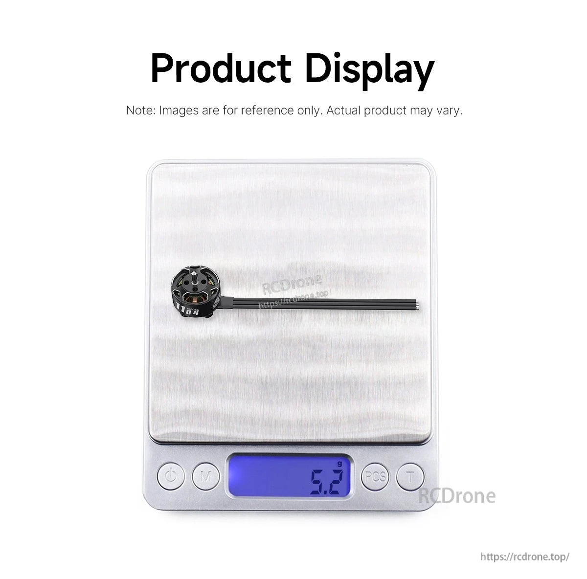 GEPRC SPEEDX2 1104 7500KV Motor, Motor weighs 5.2g on scale; display note for reference only.