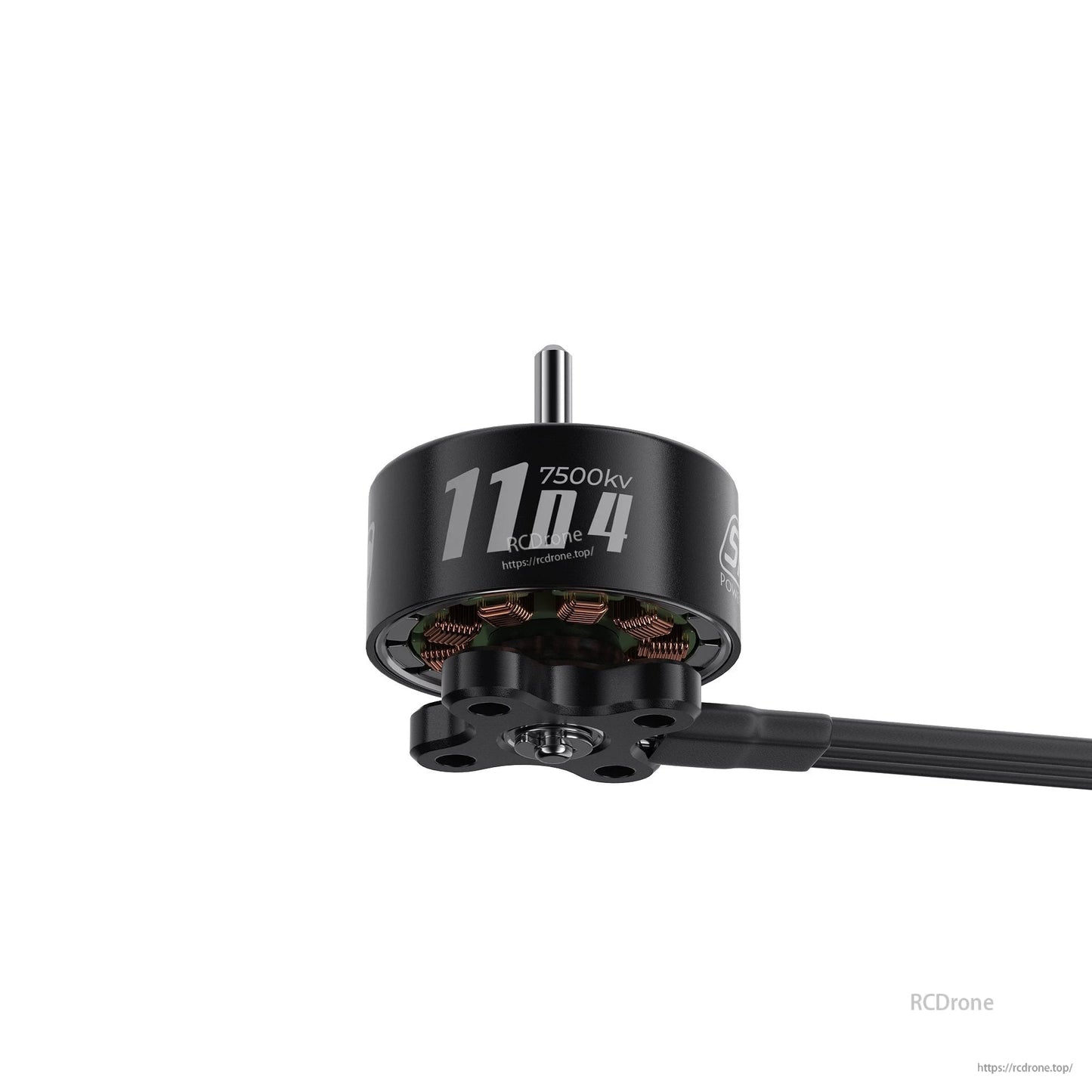 GEPRC SPEEDX2 1104 7500KV Motor, 1104 7500kv motor with copper windings and black casing.