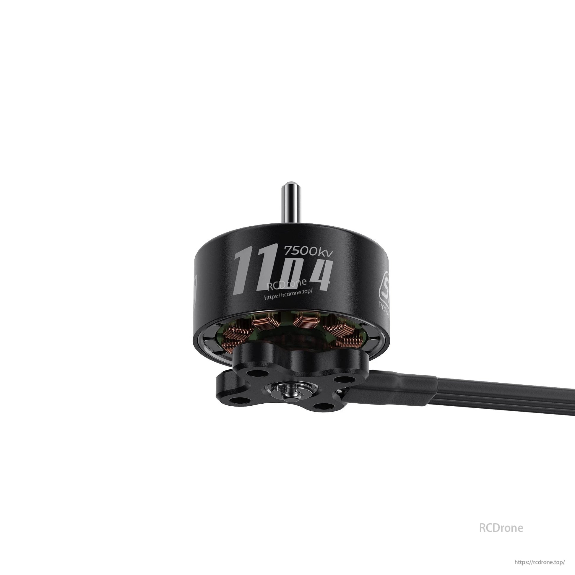 GEPRC SPEEDX2 1104 7500KV Motor, 1104 7500kv motor with copper windings and black casing.
