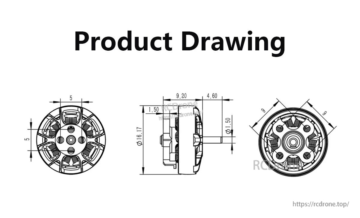 GEPRC SPEEDX2 1202.5 Motor, Configures a device with a 9N12P setup and 9mmx9mm mounting pattern.