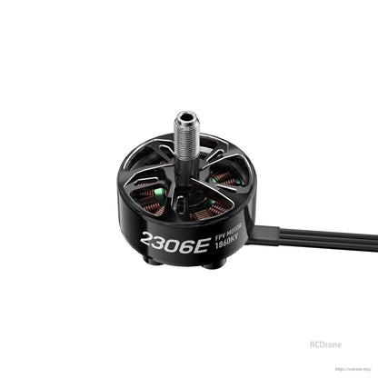 GEPRC SPEEDX2 2306E 1860KV Brushless Motor, GEPRC SPEEDX2 2306E 1860KV brushless motor for 4-5 inch FPV racing drones, compatible with 6S and 40A ESC.
