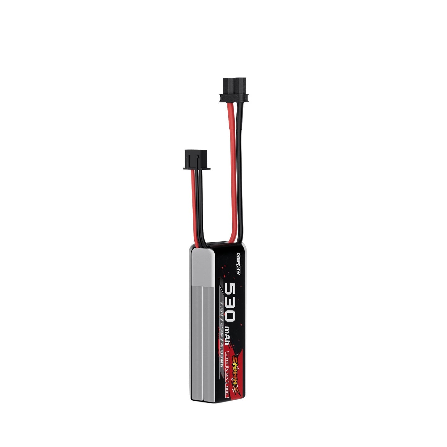 GEPRC Storm 2S 530mAh 90C LiHV Battery (7.6V 2S1P), XT30 Connectors, 3C Fast Charge