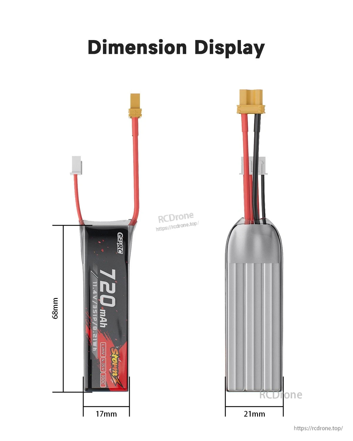 GEPRC Storm 3S 720mAh 100C LiHV Battery, GEPRC Storm 3S LiHV battery for micro RC drones
