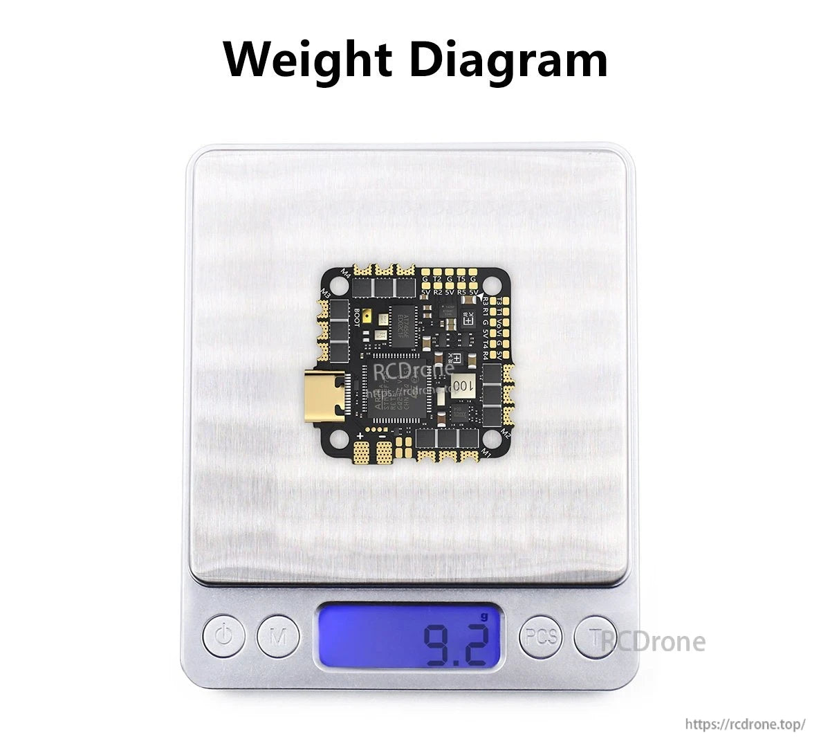 GEPRC TAKER F722 45A 32Bit AIO Flight Controller, UART/IO pad labels shown on the board edge: various labels, including T3, R3, R1, T1, VO, VI, G, 5V, and more.
