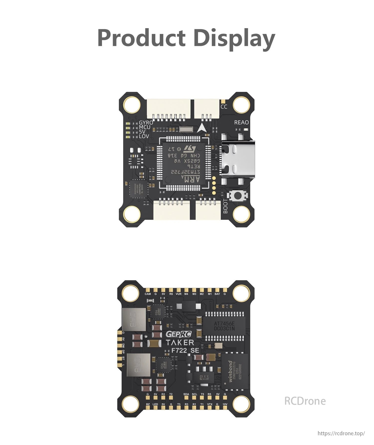 GEPRC TAKER F722 BL32 E55A SE Flight Controller, The GEPRC Taker F722 SE Flight Controller features gyro, real-time MCU, stabilization value, and LOV with high-precision QTE and NH) mode.