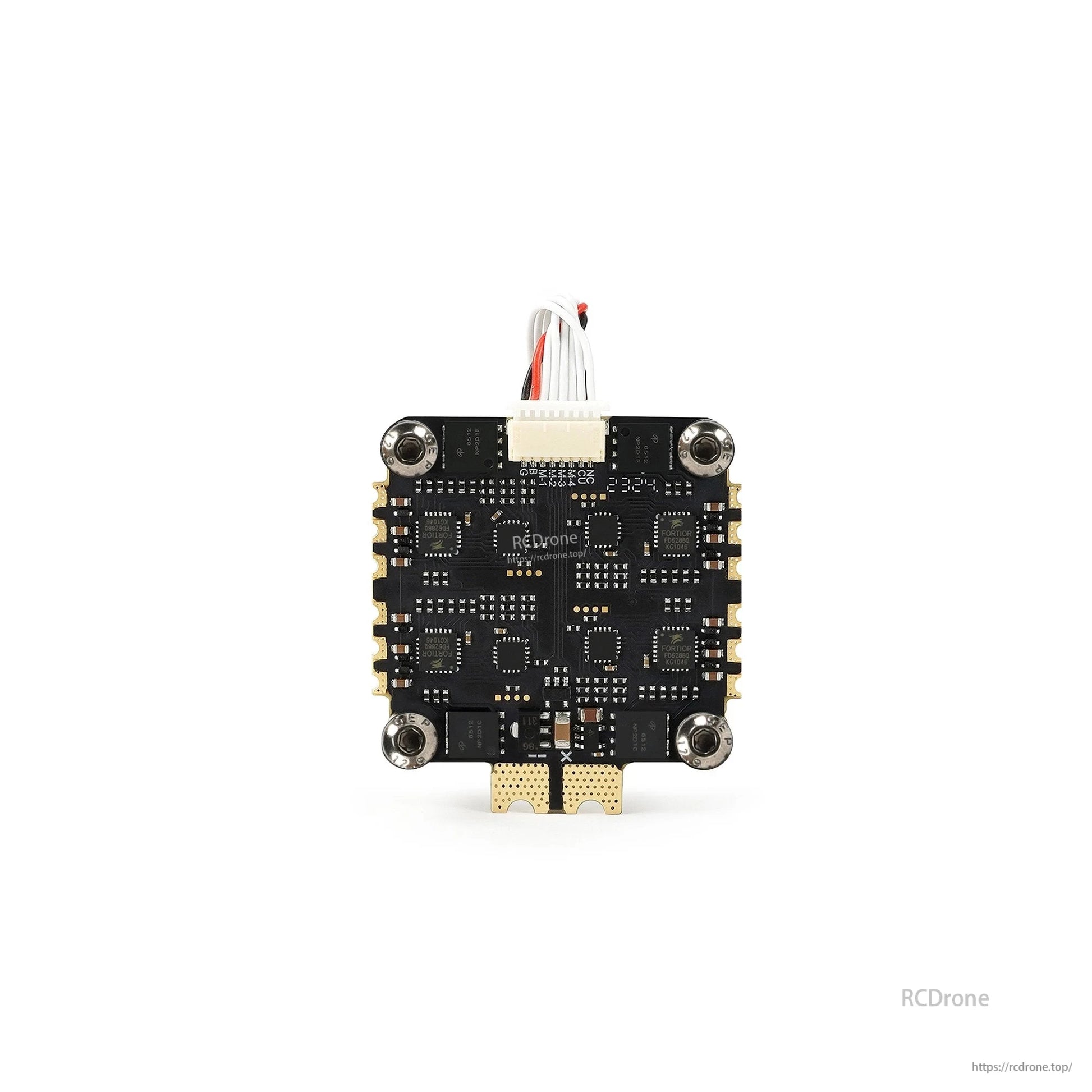 GEPRC TAKER FPV 4-in-1 ESC board with top plug connector and four corner mounting holes