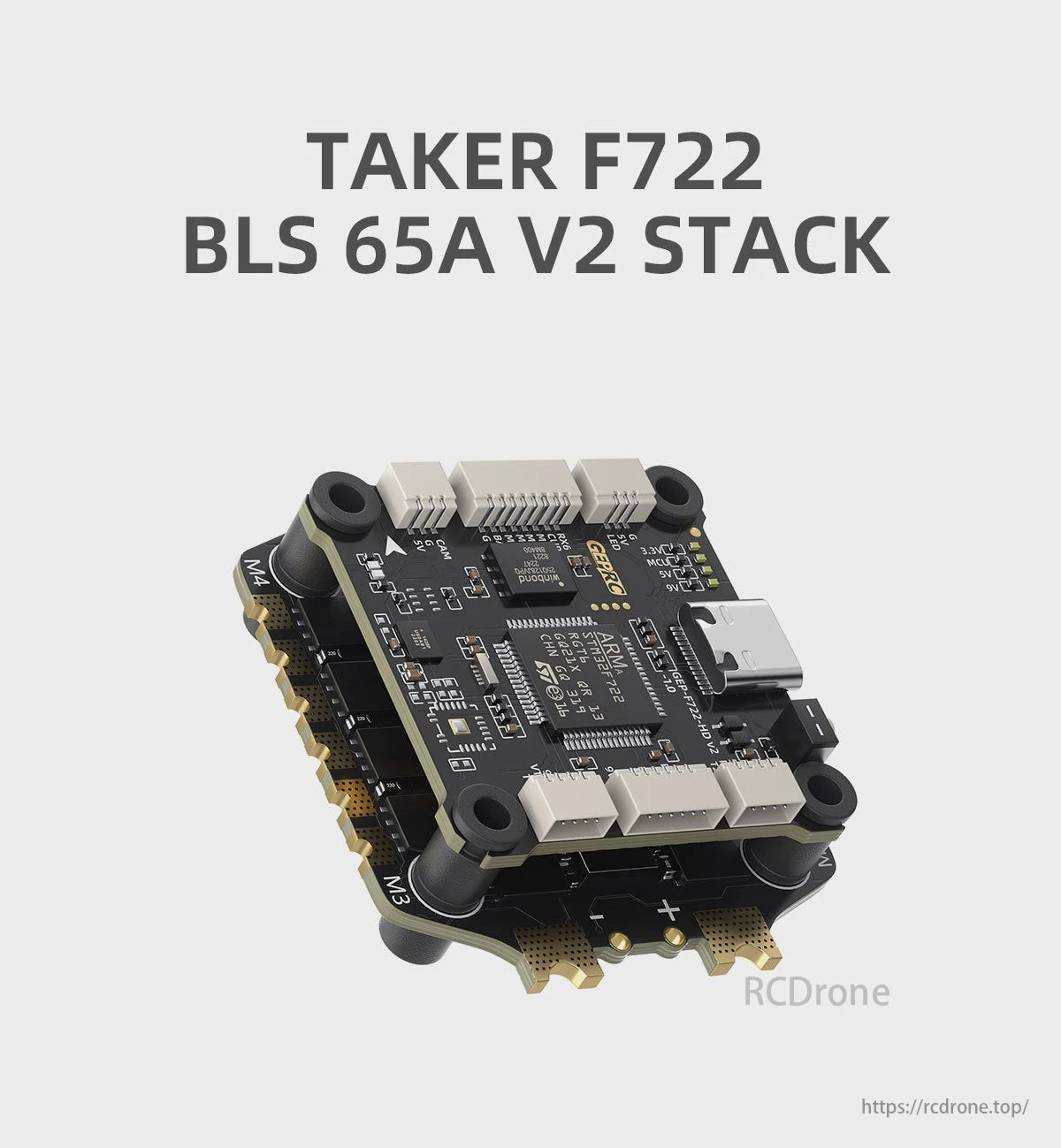 GEPRC TAKER F722 BLS 65A V2 Flight Controller, Compact design with advanced flight control system for superior performance.