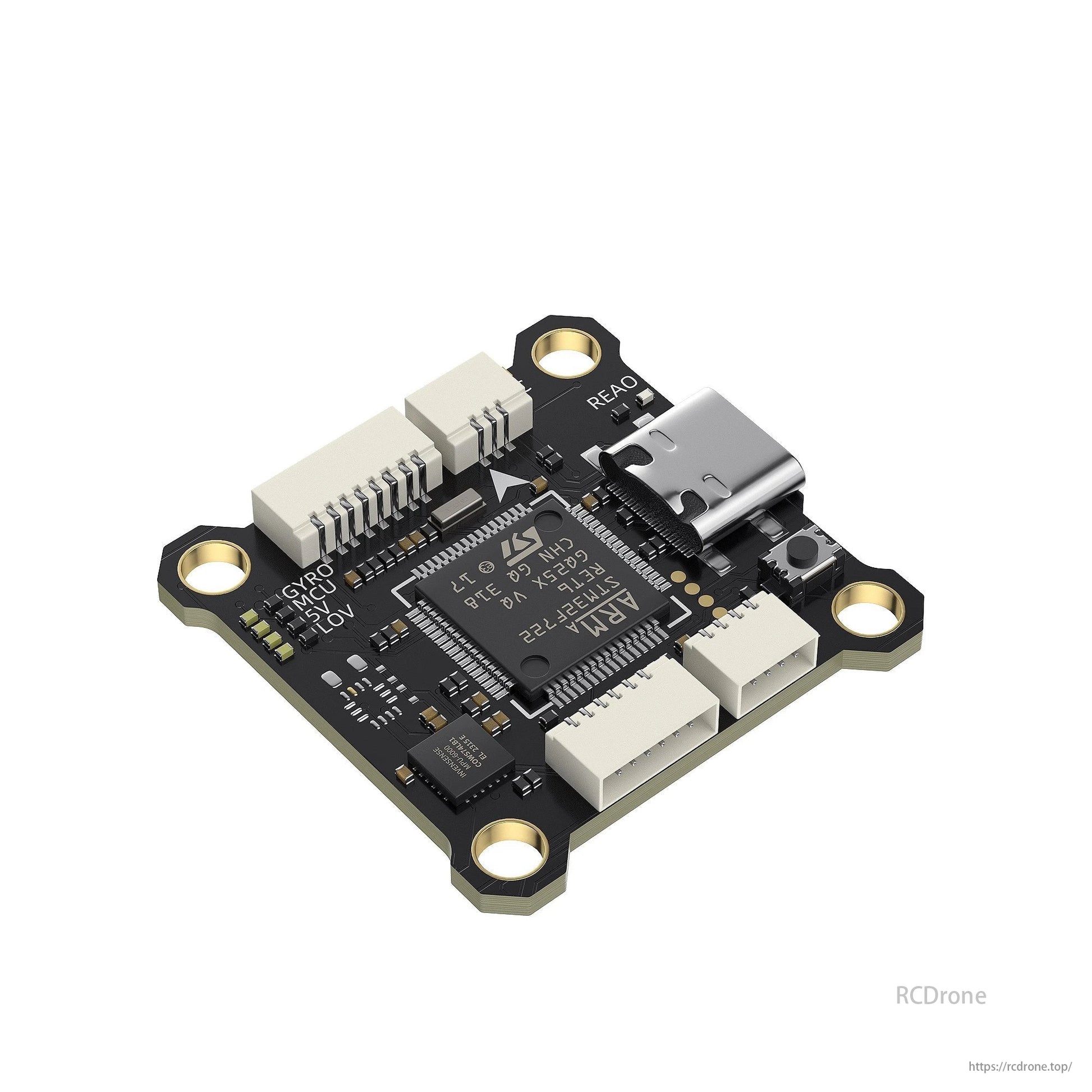 GEPRC TAKER F722 SE Flight Controller with STM32F722, 6 UARTs, MPU6000 gyroscope, dual BEC, and compact design for FPV drones.