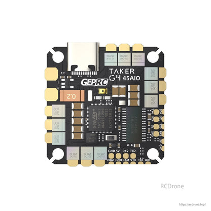 GEPRC TAKER G4 45A 8Bit AIO Flight Controller for FPV Drones - 2–6S, STM32G473, DShot600, 25.5x25.5mm, Betaflight OSD