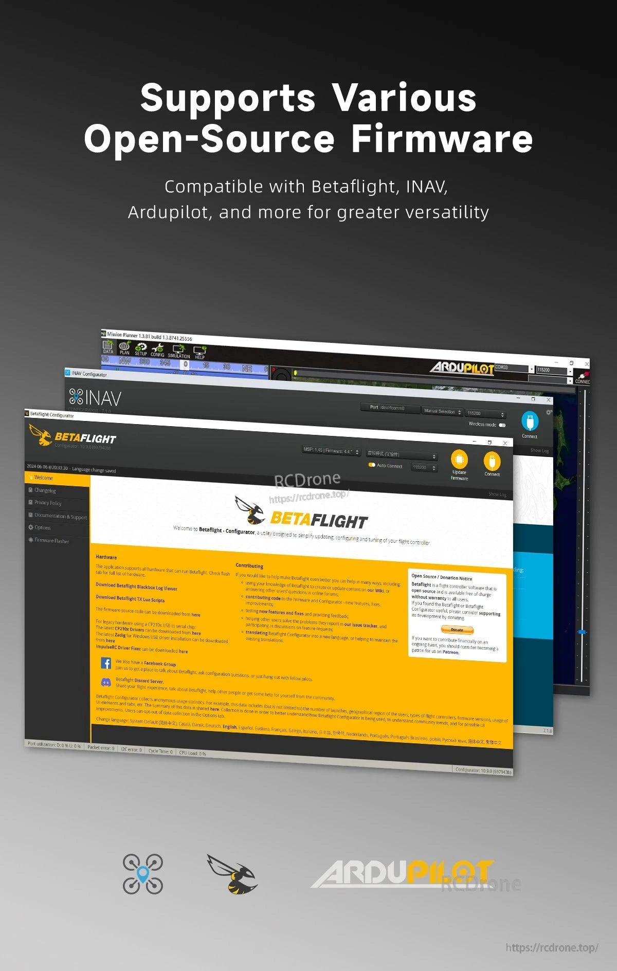 GEPRC TAKER H743 BT 32Bit 65A Stack, GEPRC taker with STM32H743 microcontroller, dual gyros, and Bluetooth tuning features.
