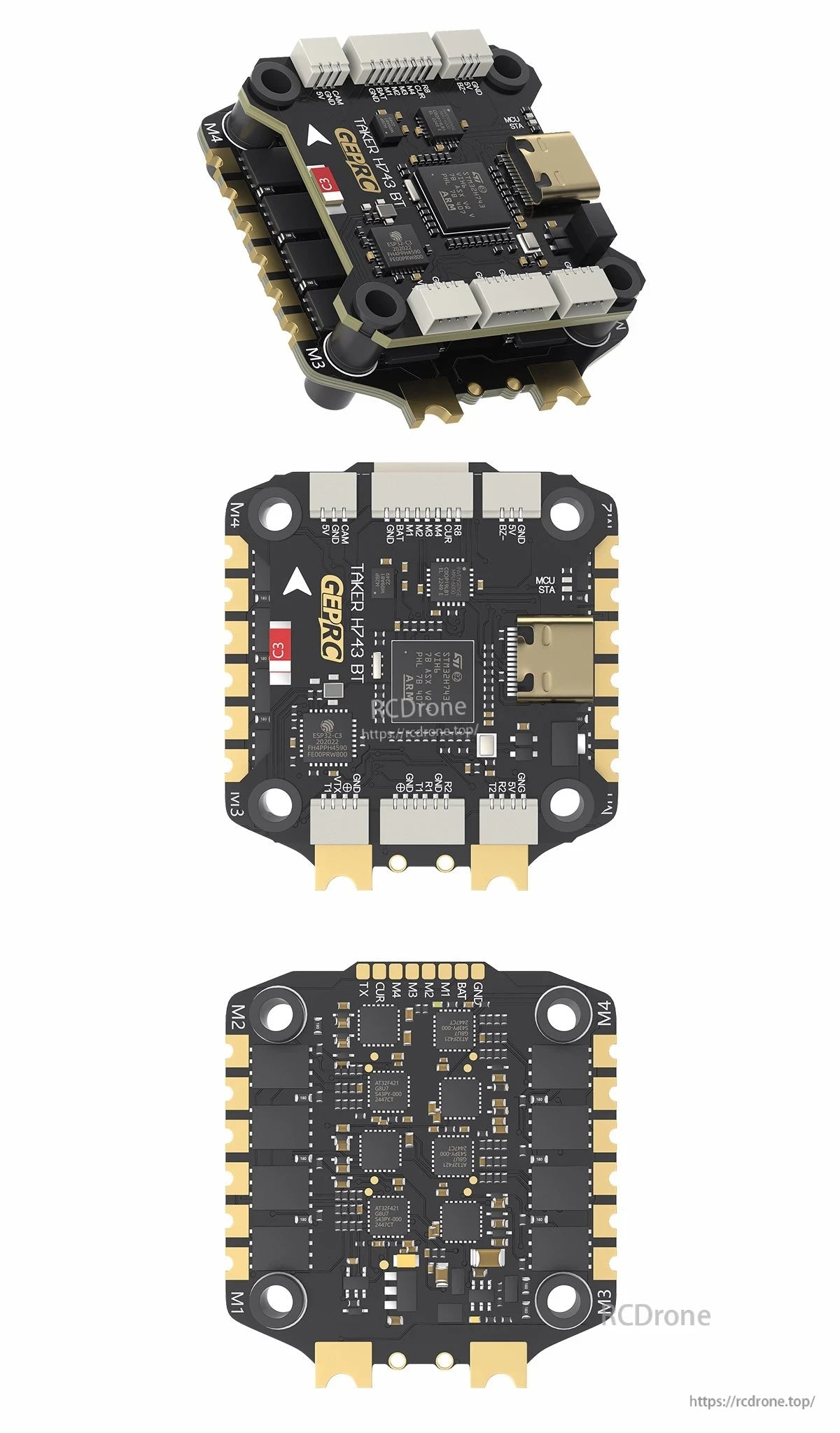 GEPRC TAKER H743 BT 32Bit 65A Stack, GEPRC TAKER H743 BT is a compact, high-performance FPV drone stack with STM32H743, ESP32-C3, 65A ESCs, and Betaflight support for racing and freestyle.